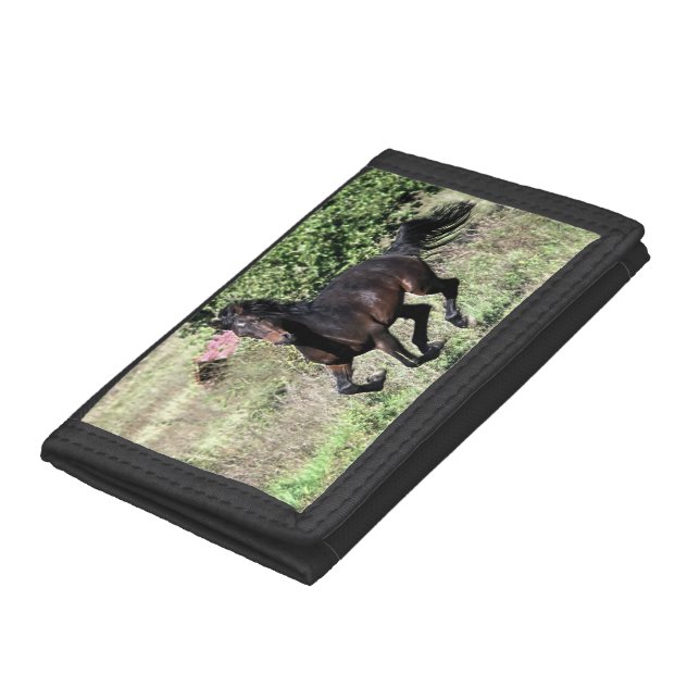 Galloping Chestnut Horse Trifold Wallet (Bottom)