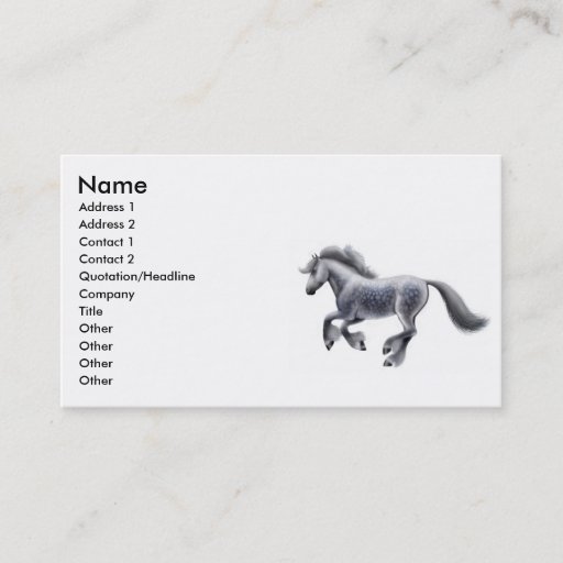 Customizable Galloping Draft Horse Business Card