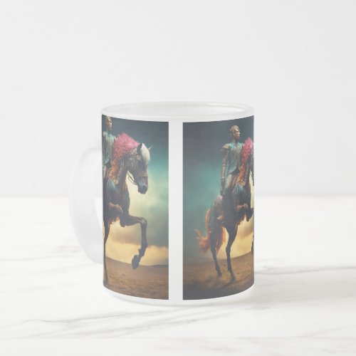 Galloping EleganceSip and Soar with Majestic Horse Frosted Glass Coffee Mug