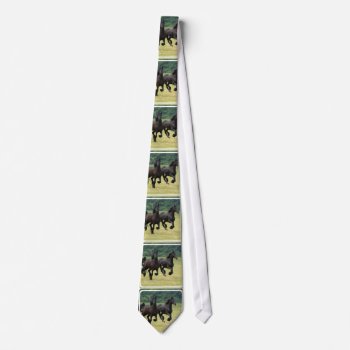 Galloping Friesian Horses Neck Tie by HorseStall at Zazzle