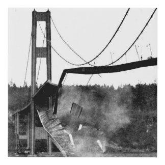 "Galloping Gertie" Tacoma Narrows Bridge Collapse Faux Canvas Print