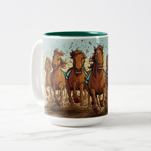 Galloping Glory Horse Race Mug Design