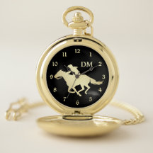 Galloping Gold Horse and Cowboy