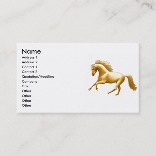 Galloping Golden Horse Business Card Template