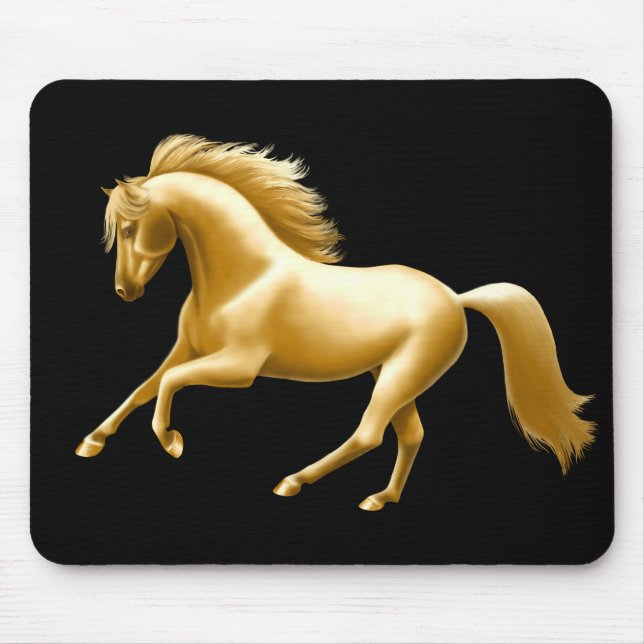 Galloping Golden Horse Mousepad (Front)
