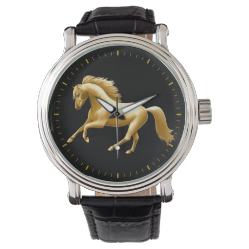 Galloping Golden Horse Watch