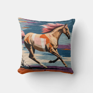 Galloping Grace" Handmade Horse Kilim Cushion