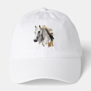 Galloping Grace White Horse Art Hat