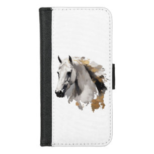 Galloping Grace White Horse Art iPhone 8/7 Wallet Case
