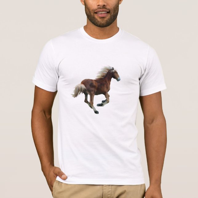 Galloping Haflinger Palomino Horse-Lover Tee (Front)
