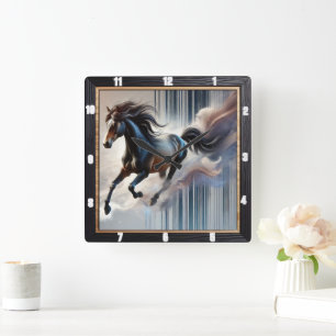 Galloping Horse Artistic Square Wall Clock