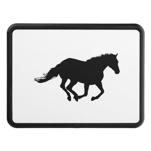 Galloping Horse Black Silhouette Black Horse Art Tow Hitch Cover