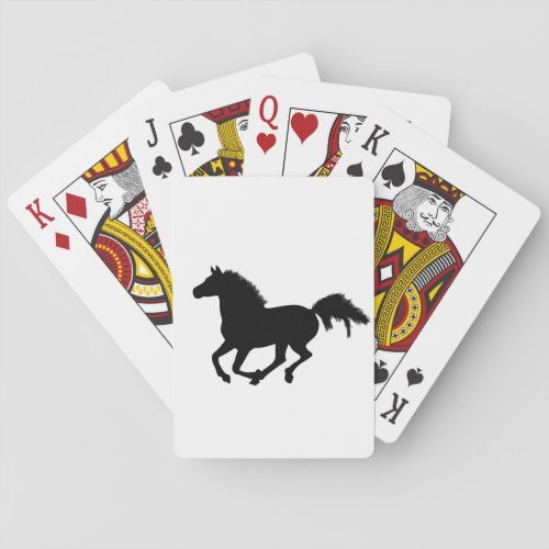 Galloping horse black silhouette playing cards