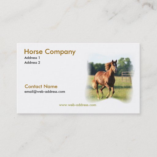 Customizable Galloping Horse Business Card