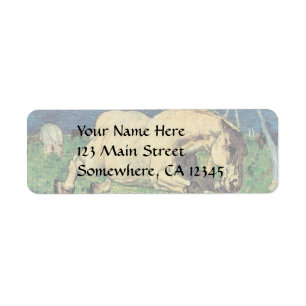 Galloping Horse by Giovanni Segantini, Vintage Art Label