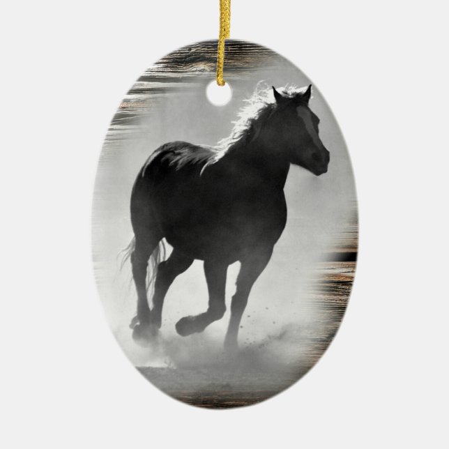 Galloping Horse Ceramic Ornament (Front)