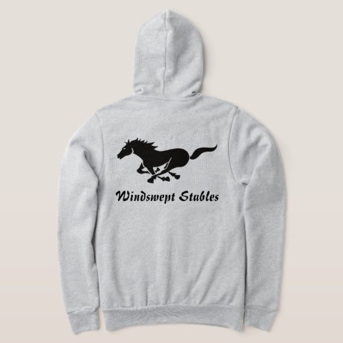 Galloping Horse Custom Text Equestrian Hoodie