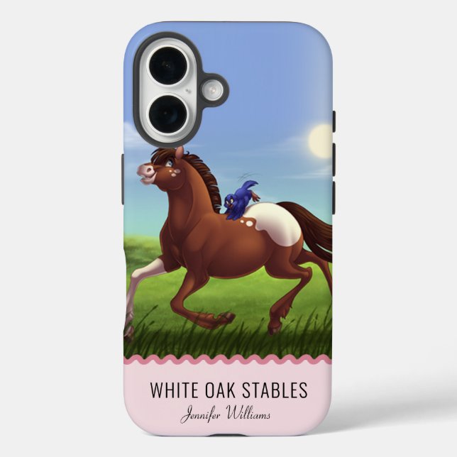 Galloping Horse Customizable Monogram Case-Mate iPhone Case (Back)