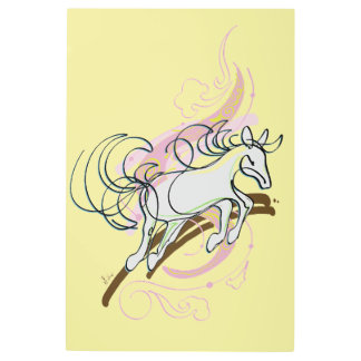 Galloping Horse on the Milky Way Metal Print