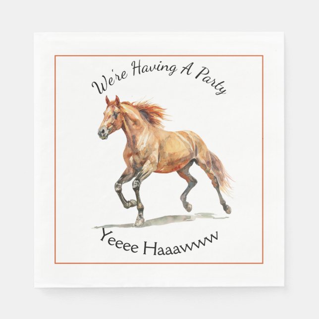 Galloping Horse Personalized Napkins (Front)