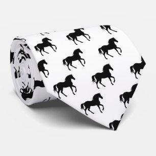 Galloping Horse Silhouette Farm Neck Tie