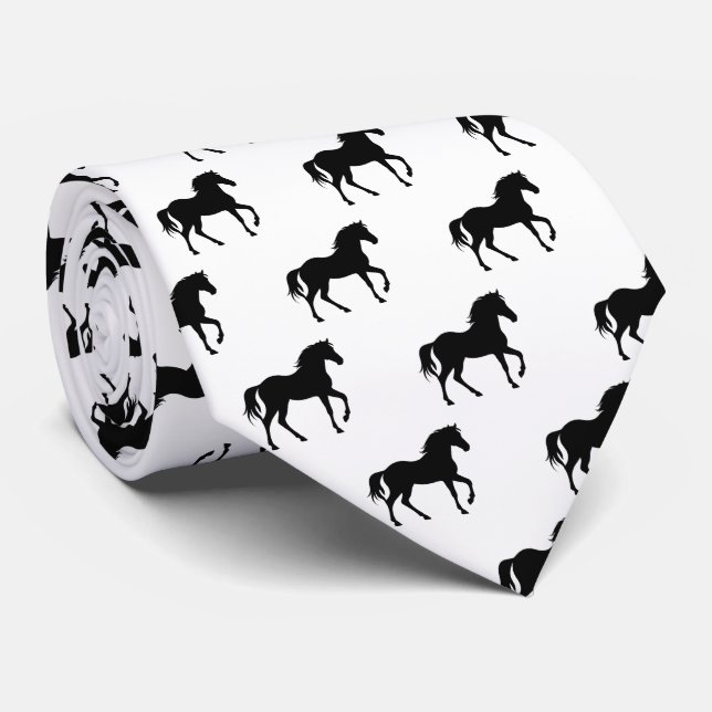 Galloping Horse Silhouette Farm   Neck Tie (Rolled)