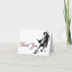 Galloping Horse Sketch Letterpress Thank You Card