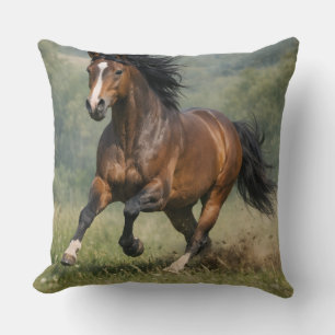 Galloping Horse Throw Pillow – Realistic Equestria