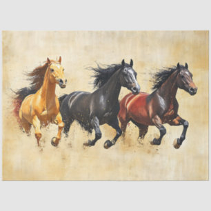 Galloping Horse Trio Decoupage Tissue Paper
