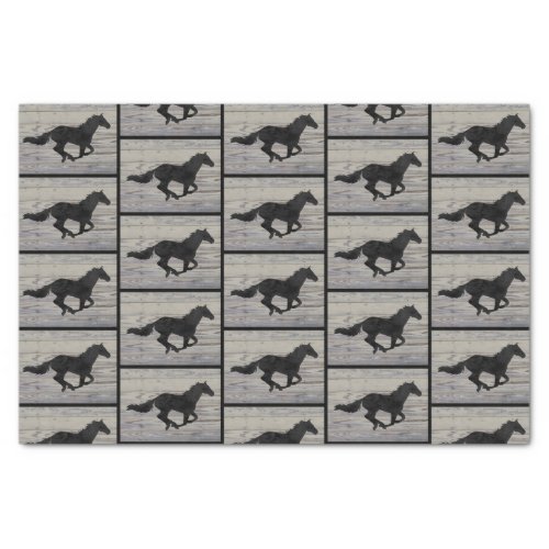 Galloping Horse Watercolor Silhouettes Tissue Paper
