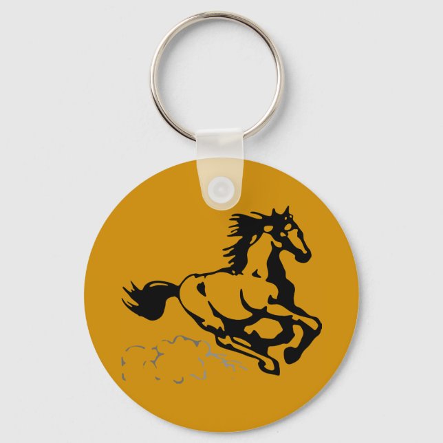Galloping Horse Wild and Free Keychain (Front)