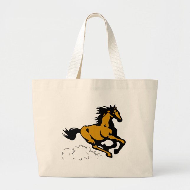 Galloping Horse Wild and Free Large Tote Bag (Front)