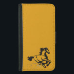 Galloping Horse Wild and Free Samsung Galaxy S5 Wallet Case<br><div class="desc">A fantastic illustration of a galloping horse. This horse is a golden chestnut brown color with a black mane and tail. He can be seen galloping fast with clouds of dust being kicked up by his heels. His mane and tail flying in the breeze. Great for horse lovers.</div>