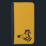 Galloping Horse Wild and Free Samsung Galaxy S5 Wallet Case<br><div class="desc">A fantastic illustration of a galloping horse. This horse is a golden chestnut brown color with a black mane and tail. He can be seen galloping fast with clouds of dust being kicked up by his heels. His mane and tail flying in the breeze. Great for horse lovers.</div>