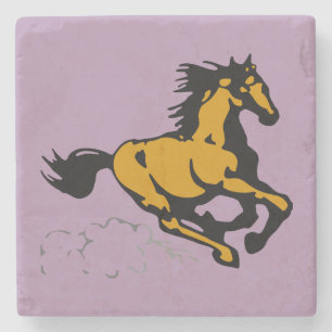 Galloping Horse Wild and Free Stone Coaster