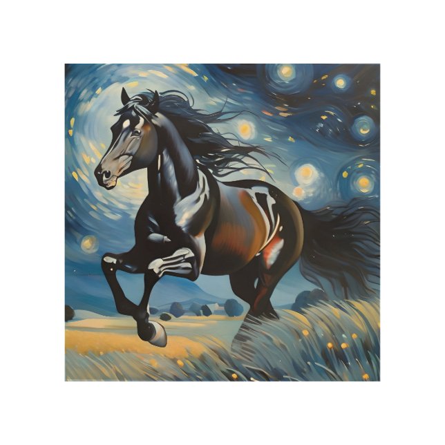 Galloping Horse  Wood Wall Art (Front)