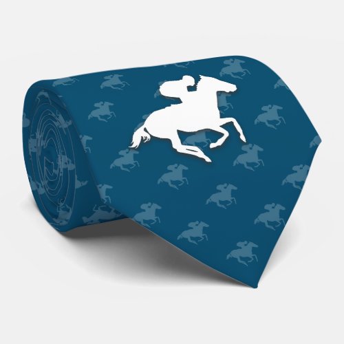 Galloping Horseman  Ocean Blue Sports Gifts Neck Tie