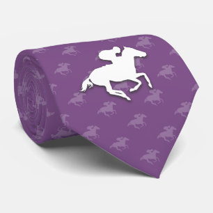 Galloping Horseman   Purple Sport Gifts Tie