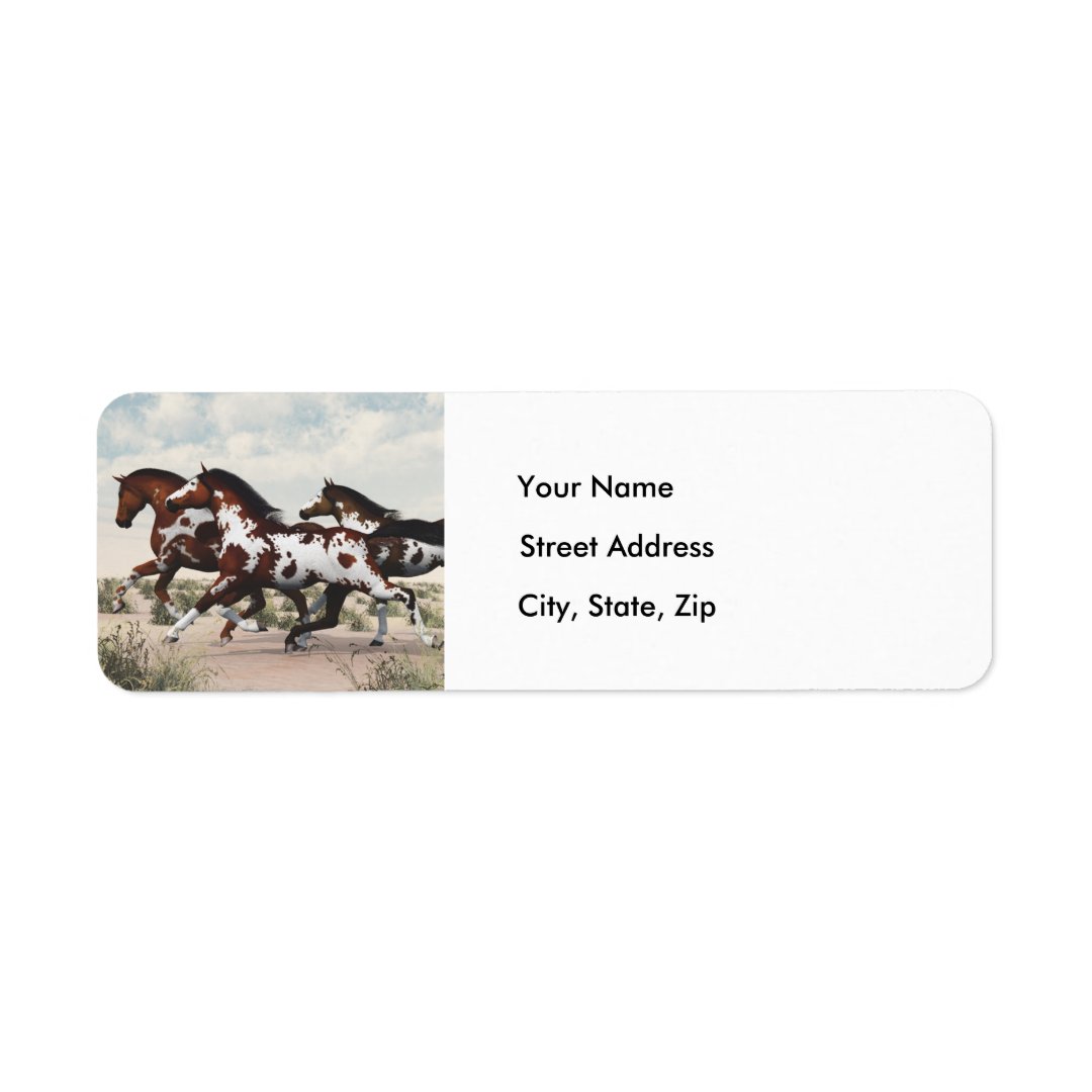 Galloping Horses Address Labels Zazzle