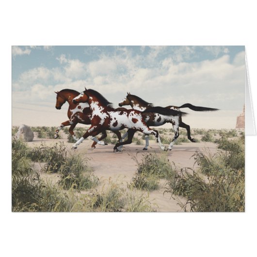 Galloping Horses Card (Front Horizontal)