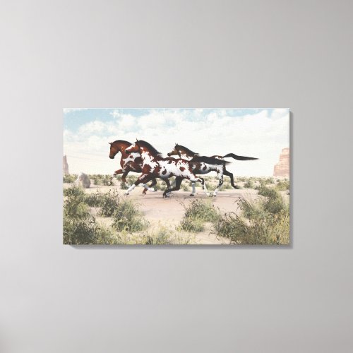 Galloping Horses Wrapped Canvas