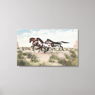 Galloping Horses Wrapped Canvas Print