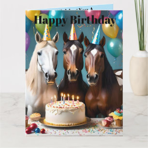 Galloping into Fun: A Horse Birthday Celebration Card