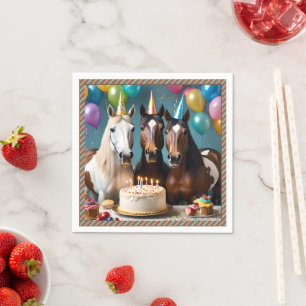 Galloping into Fun: A Horse Birthday Celebration Napkins