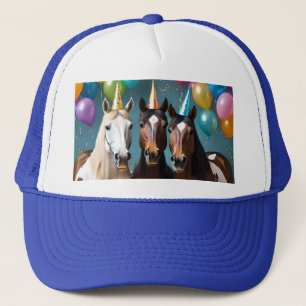 Galloping into Fun: A Horse Birthday Celebration Trucker Hat