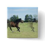 Galloping Mustangs Square Pin