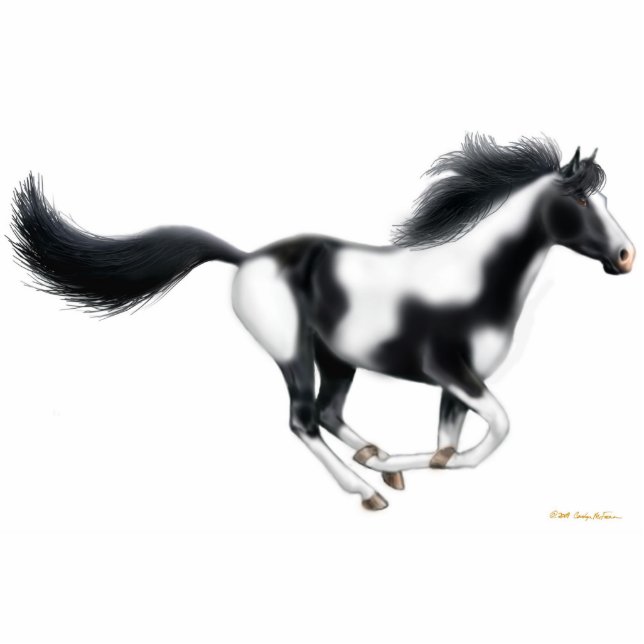 Galloping Paint Horse Holiday Ornament (Front)