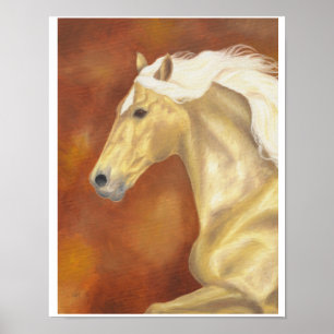 Galloping palomino print 11"x14"