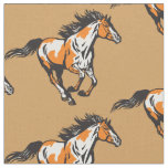 Galloping pinto Horse Fabric