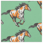 Galloping pinto Horse Fabric